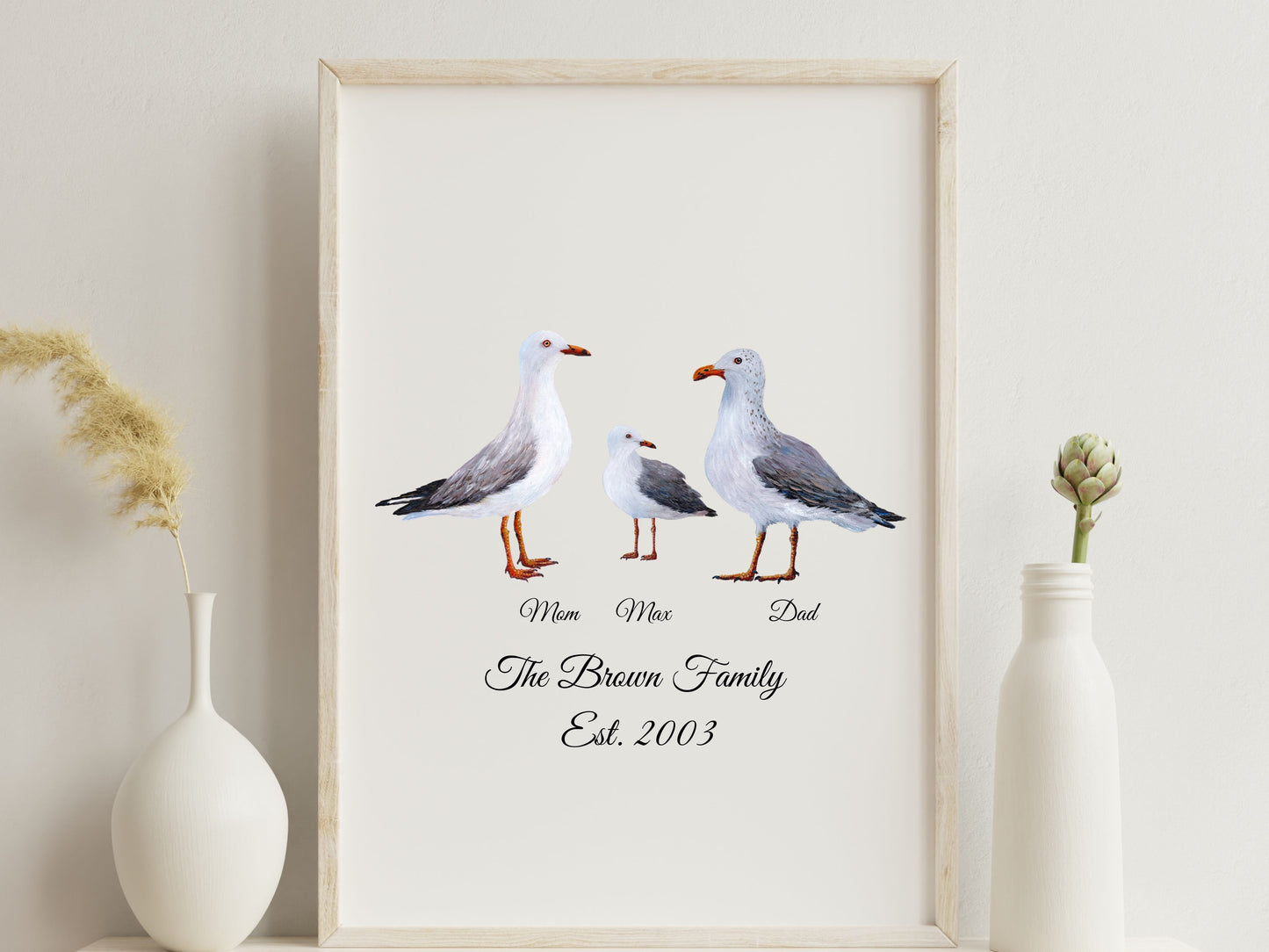 Sea Gull Family Art Print