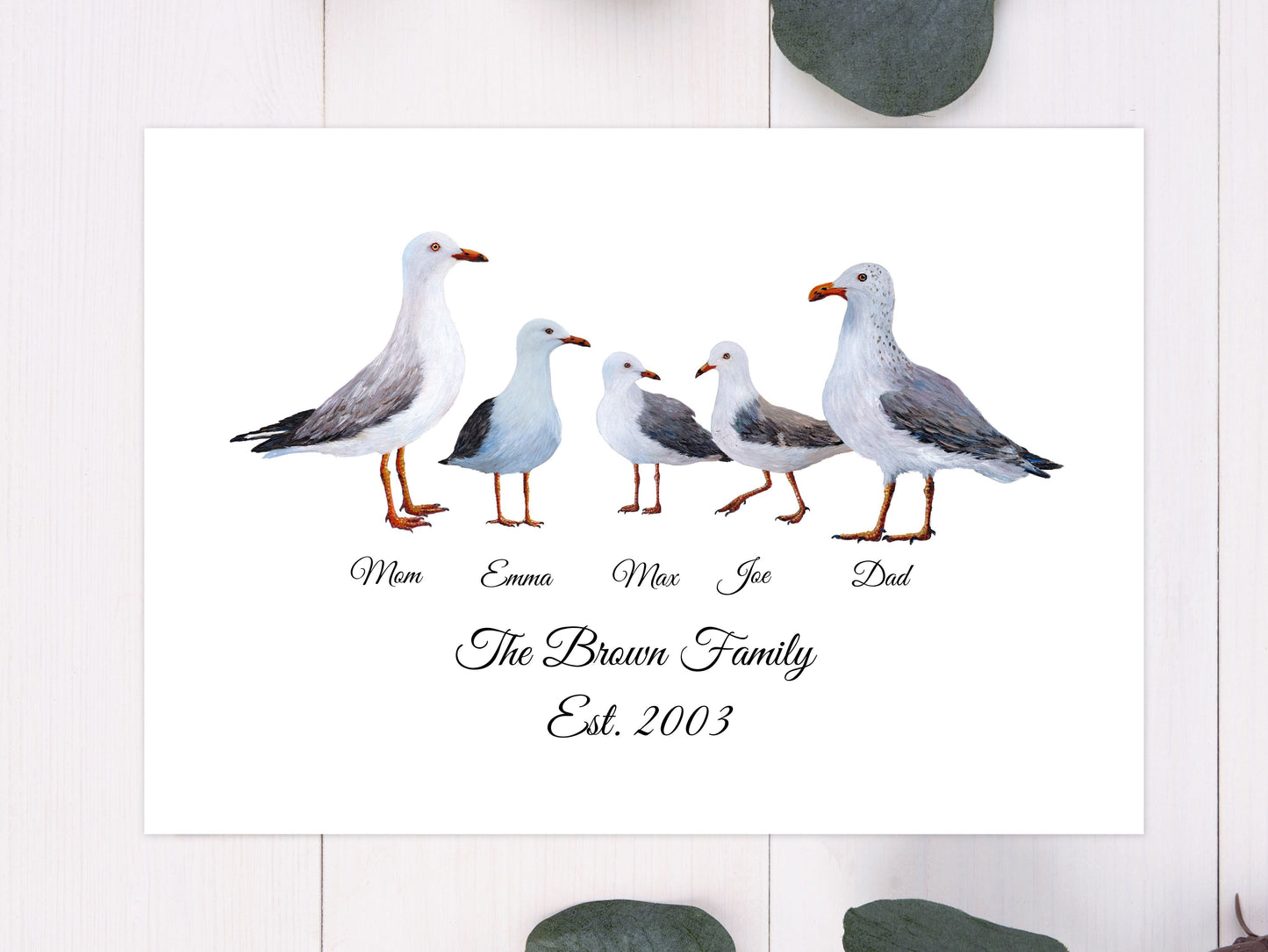 Sea Gull Family Art Print