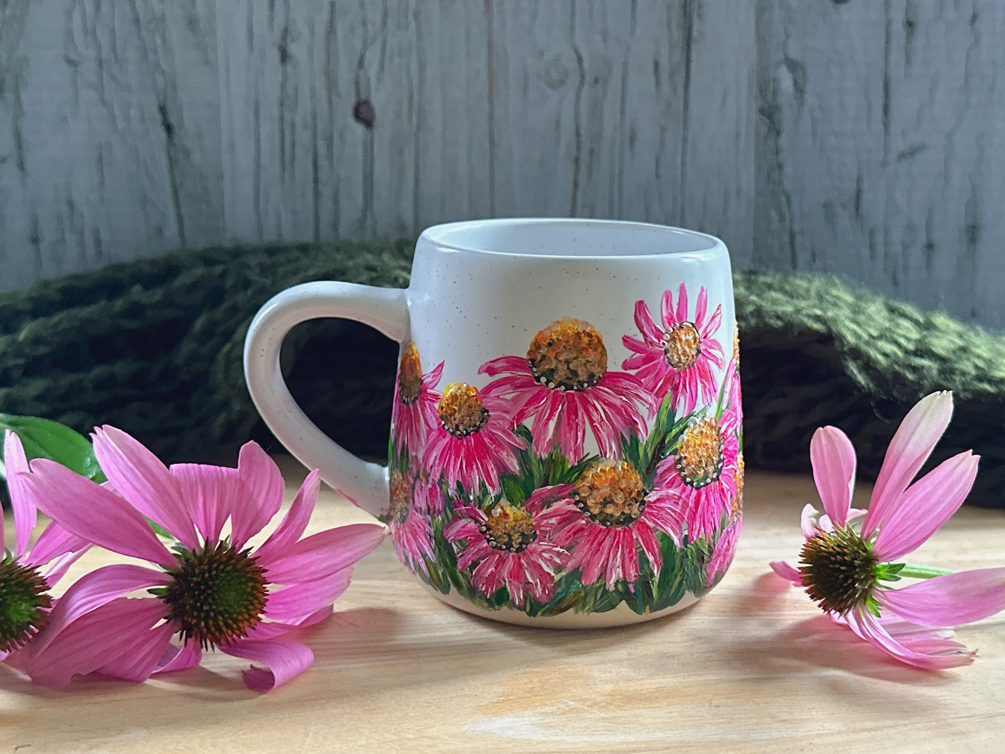 Hand Painted Echinacea Mug
