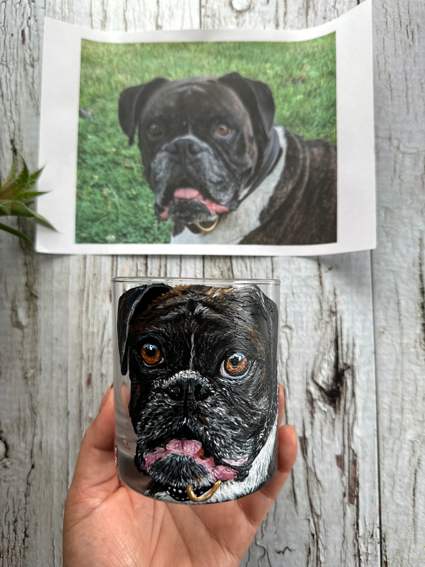 Custom dog Portrait Wine Glass From Your Photo