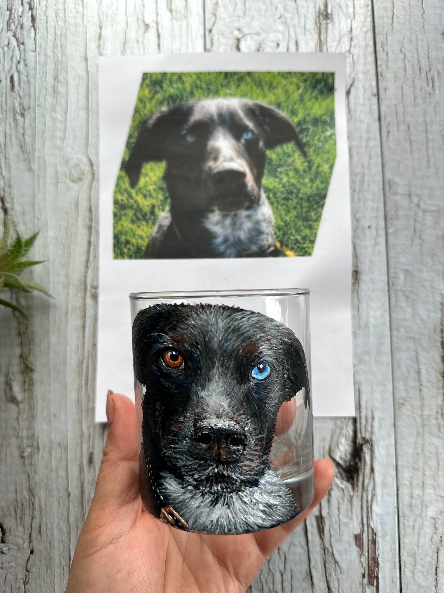 Custom dog Portrait Wine Glass From Your Photo
