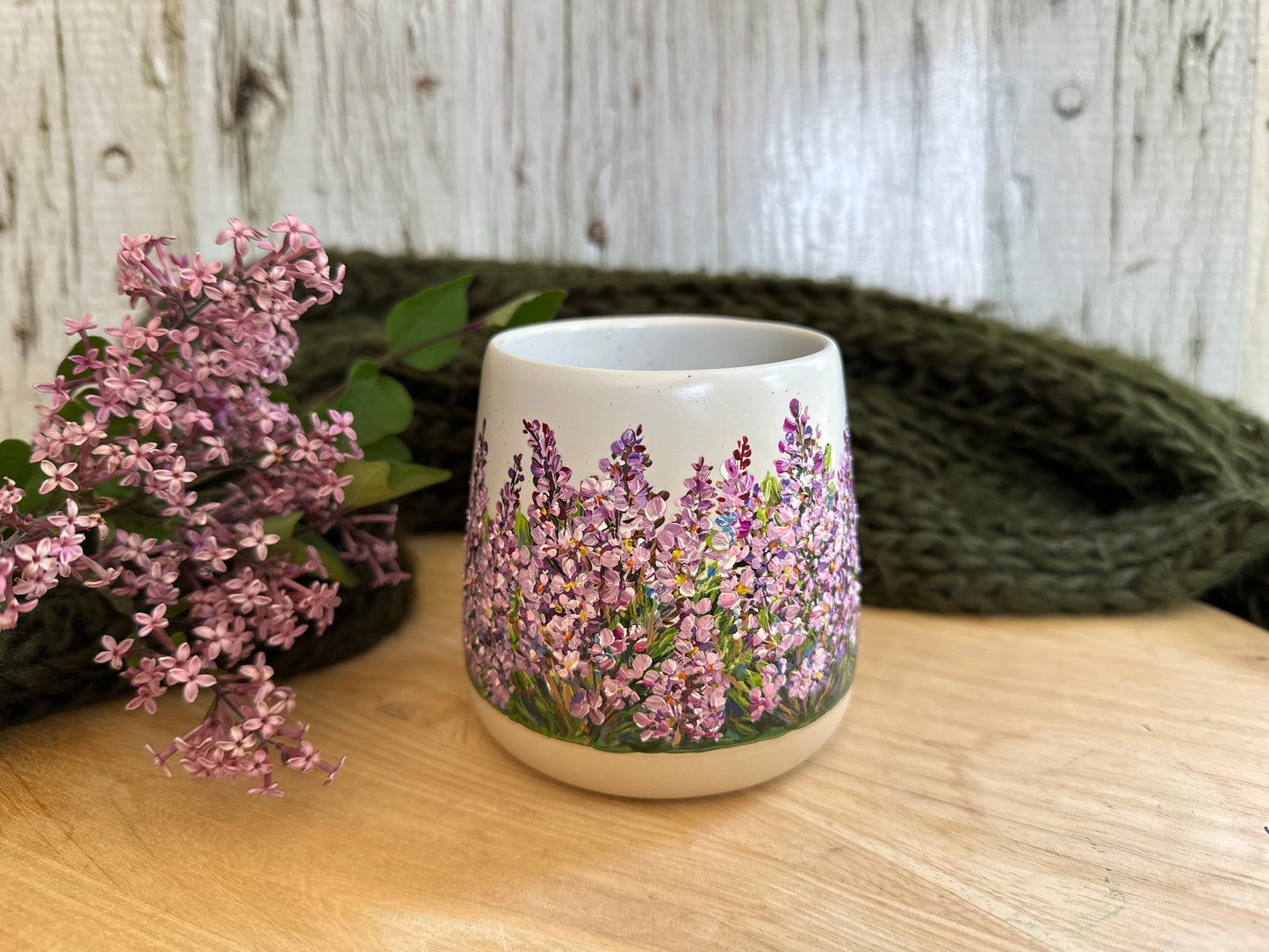 Hand Painted Lilac Mug