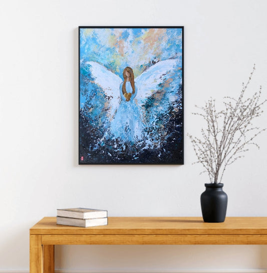 Abstract Angel painting on canvas