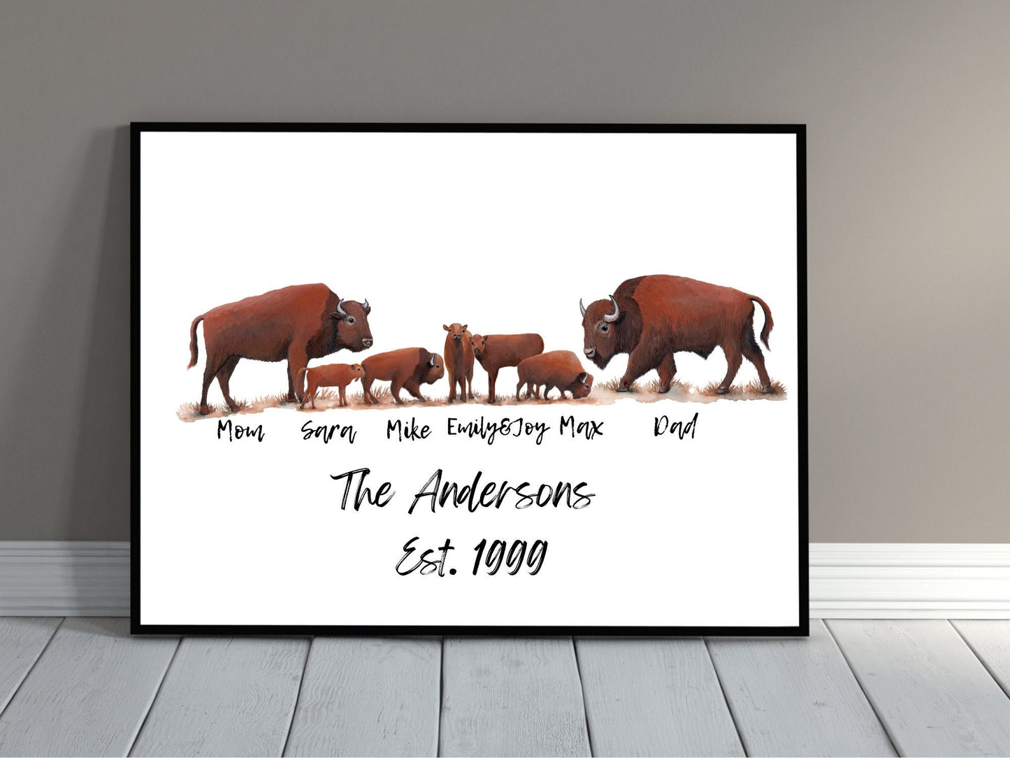 Personalized Buffalo Family Name Print