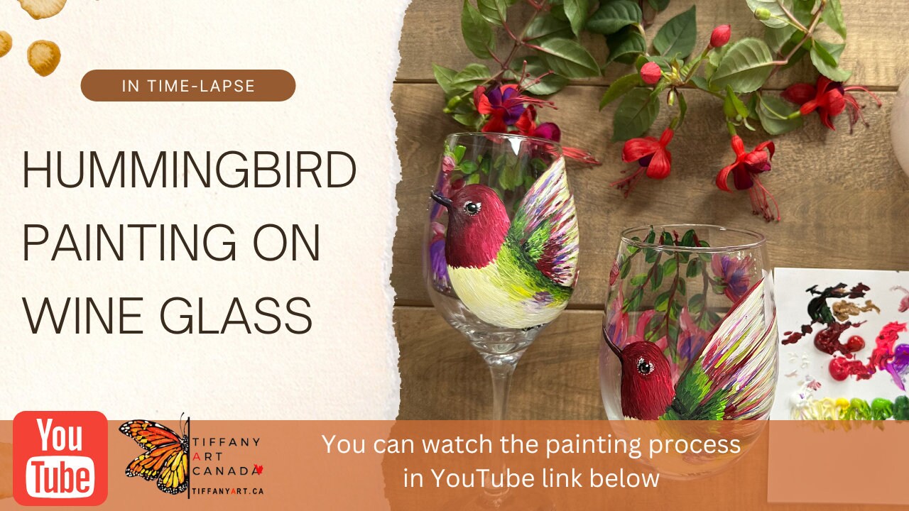 Hand Painted Hummingbird Wine Glass: Personalized Bird Lover Gift
