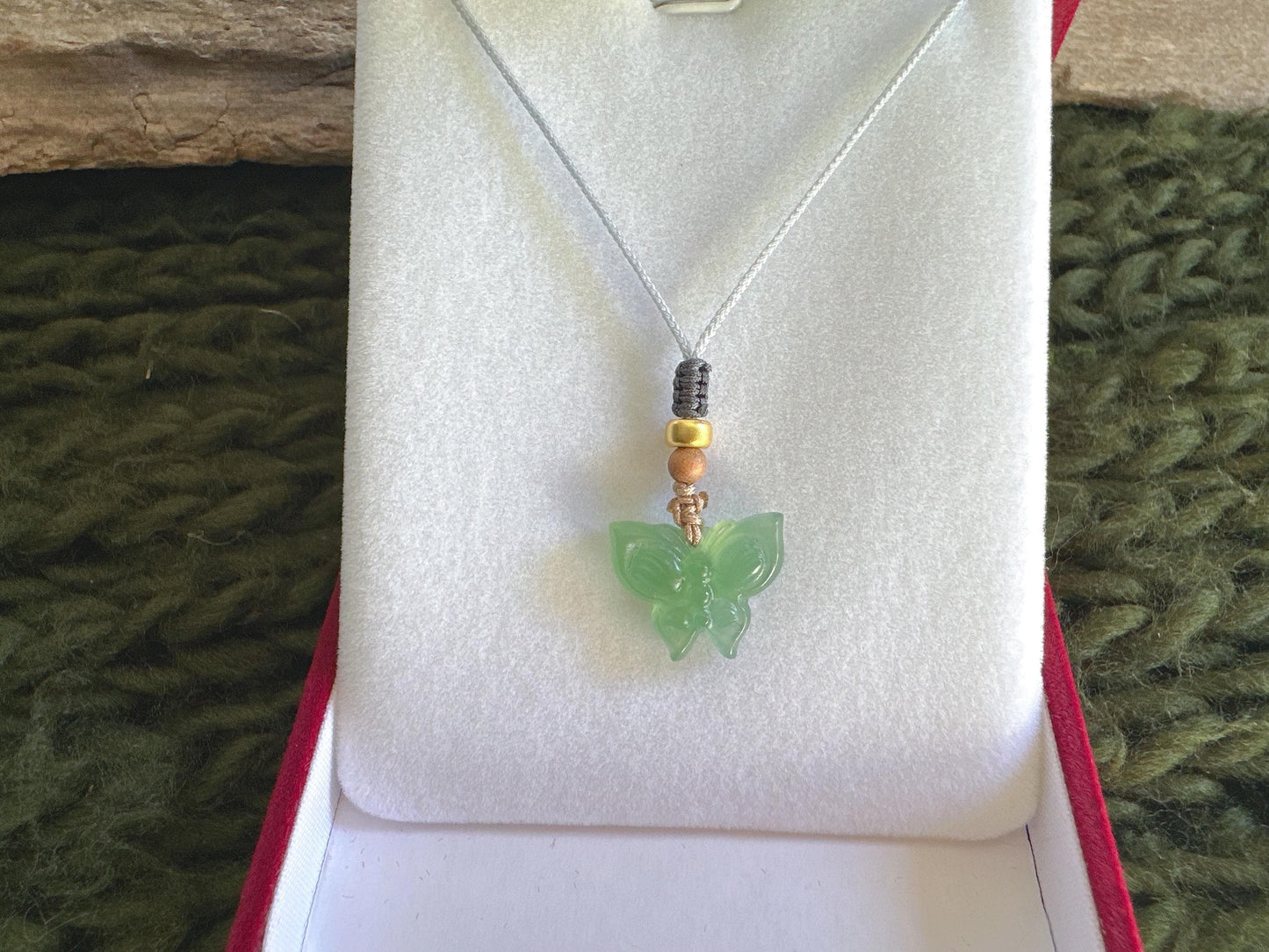Natural Jade Butterfly Pendant, Butterfly Jade Necklace, Green Jade Jewelry Gift For Her, Birthday Gift For Girl, Butterfly Lover Gift