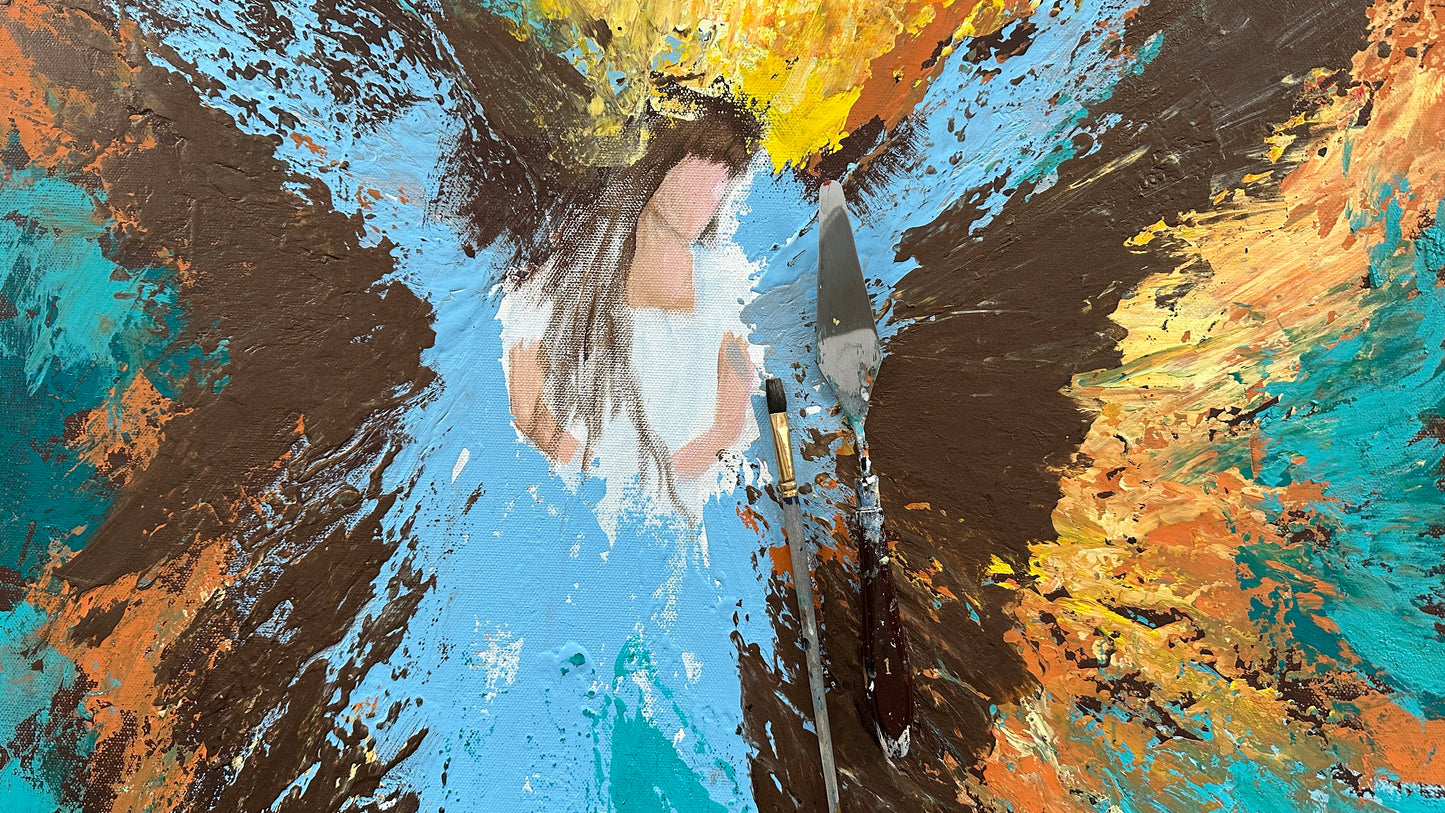Original Angel Beside You Painting