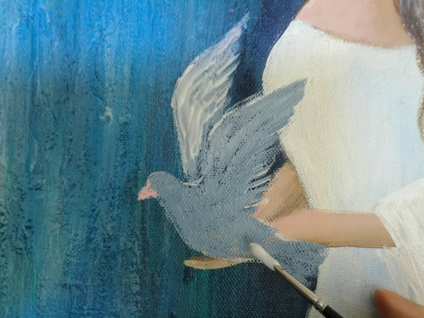 Original Angel and Dove Painting