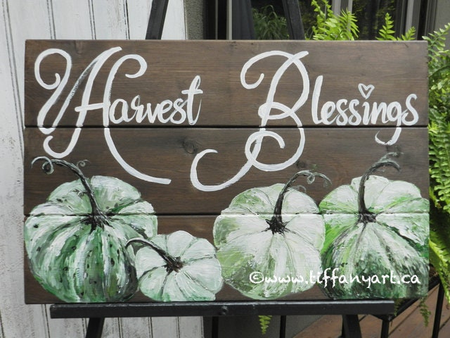 Harvest Blessings wood sign, Fall decor,Autumn decor,Fall decorations,Thanksgiving decor,Halloween decor,Fall sign,Autumn sign,Pumpkin decor