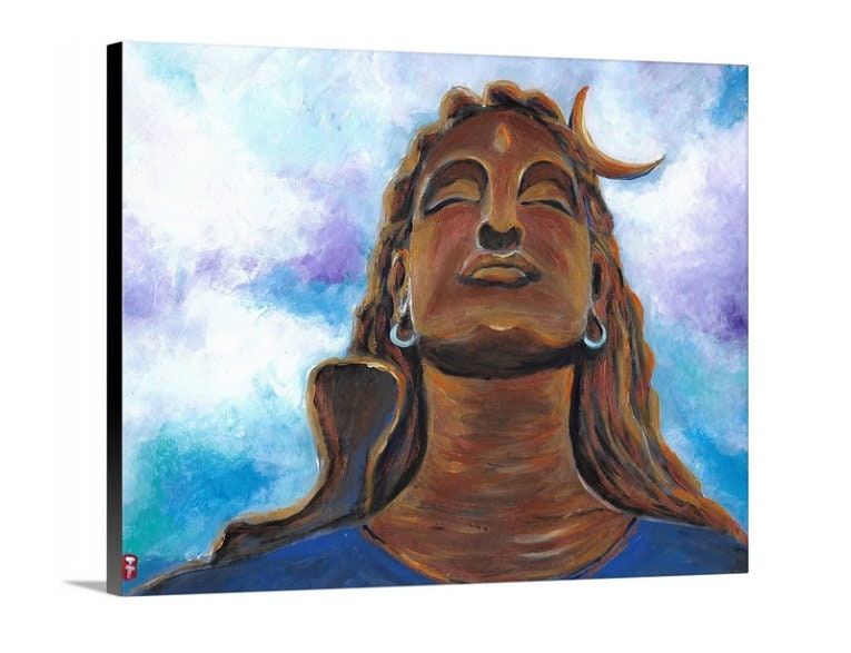 Lord shiva painting, Yoga studio decor, Meditation Art, Yoga Gift, Yoga Decor, Shiva Wall art, Meditation gifts, Spiritual wall art, Yoga