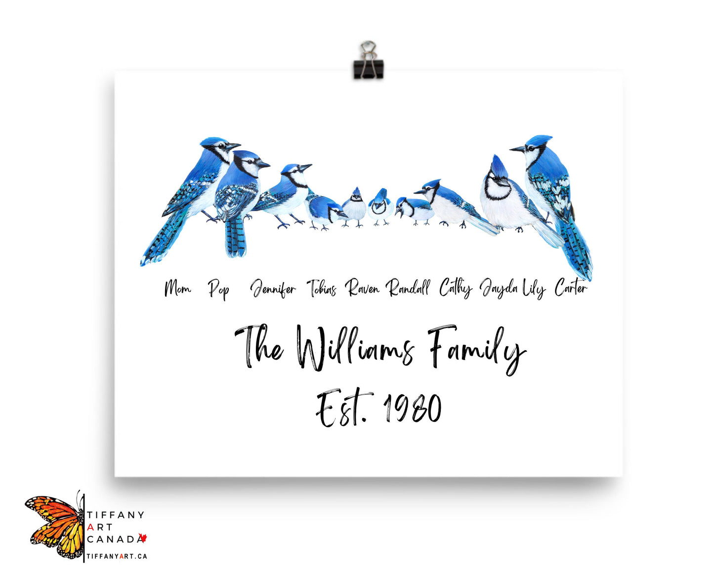 Blue Jay Family Portrait Print