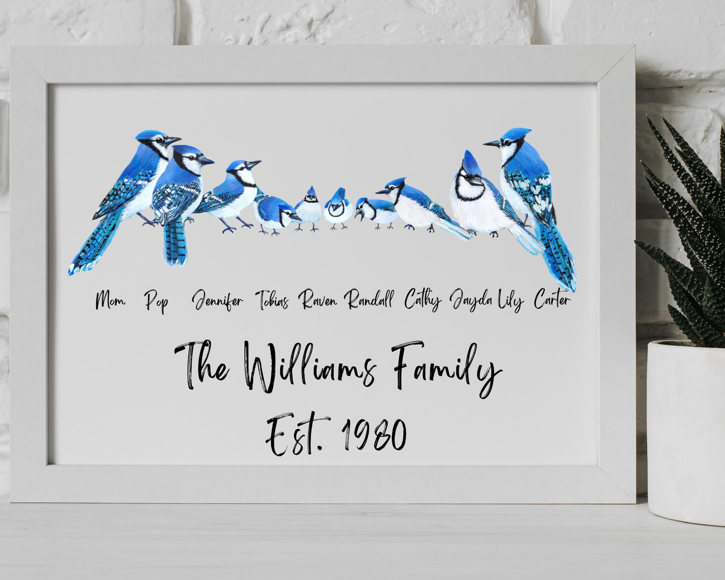 Blue Jay Family Portrait Print