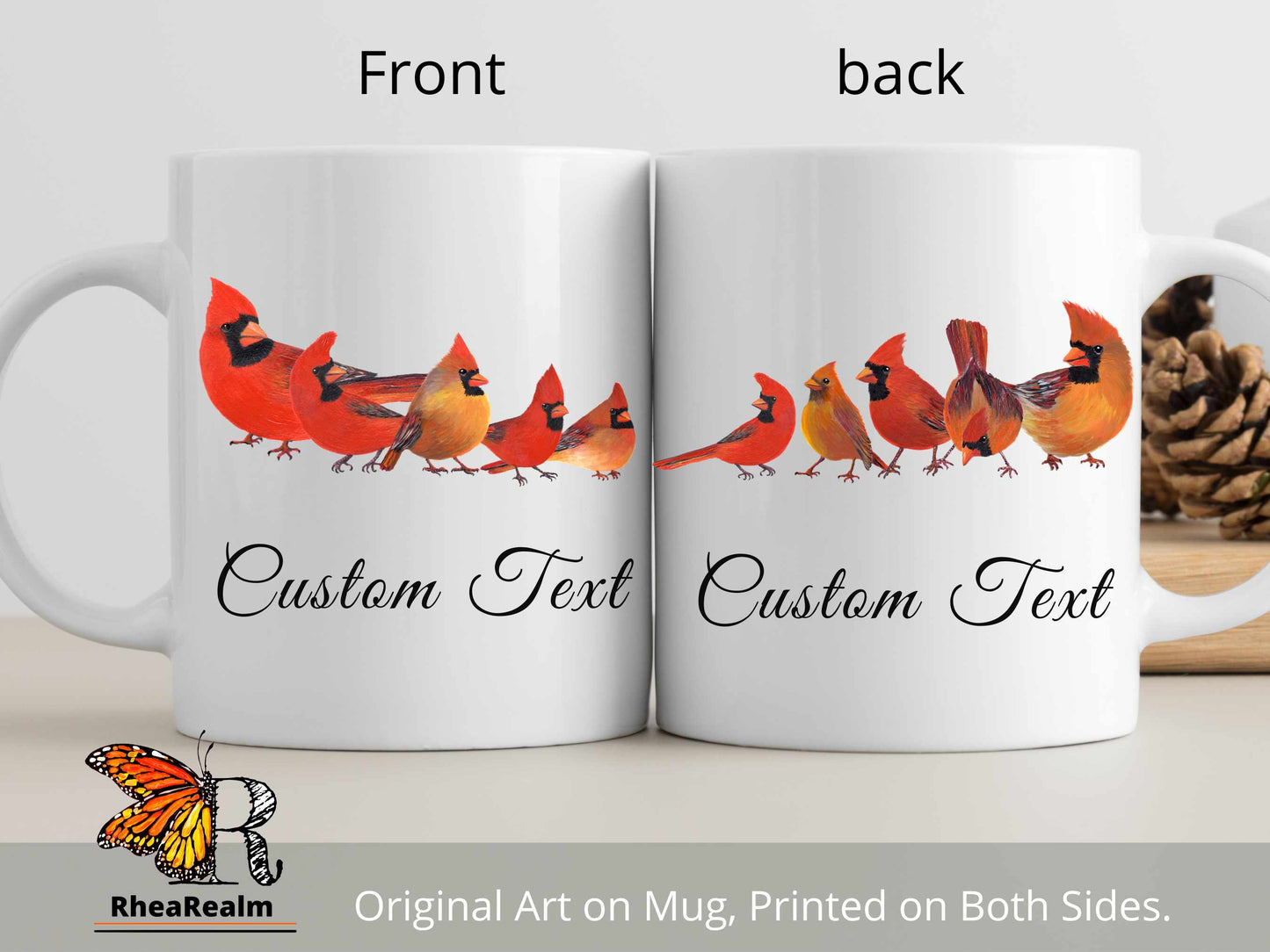 Personalized Cardinal Bird Family Mug