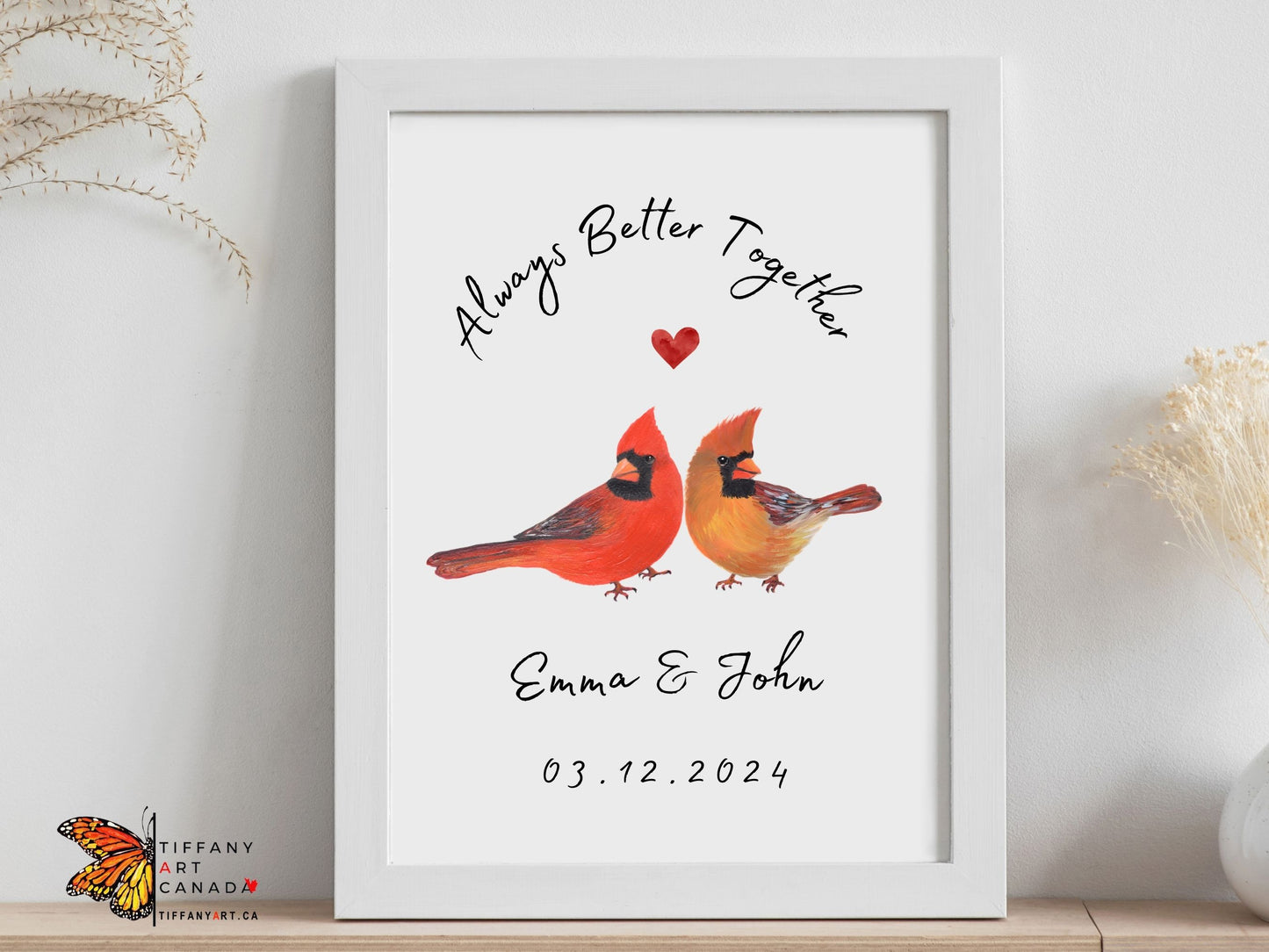 Personalized Cardinal Couple Print