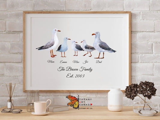 Sea Gull Family Art Print