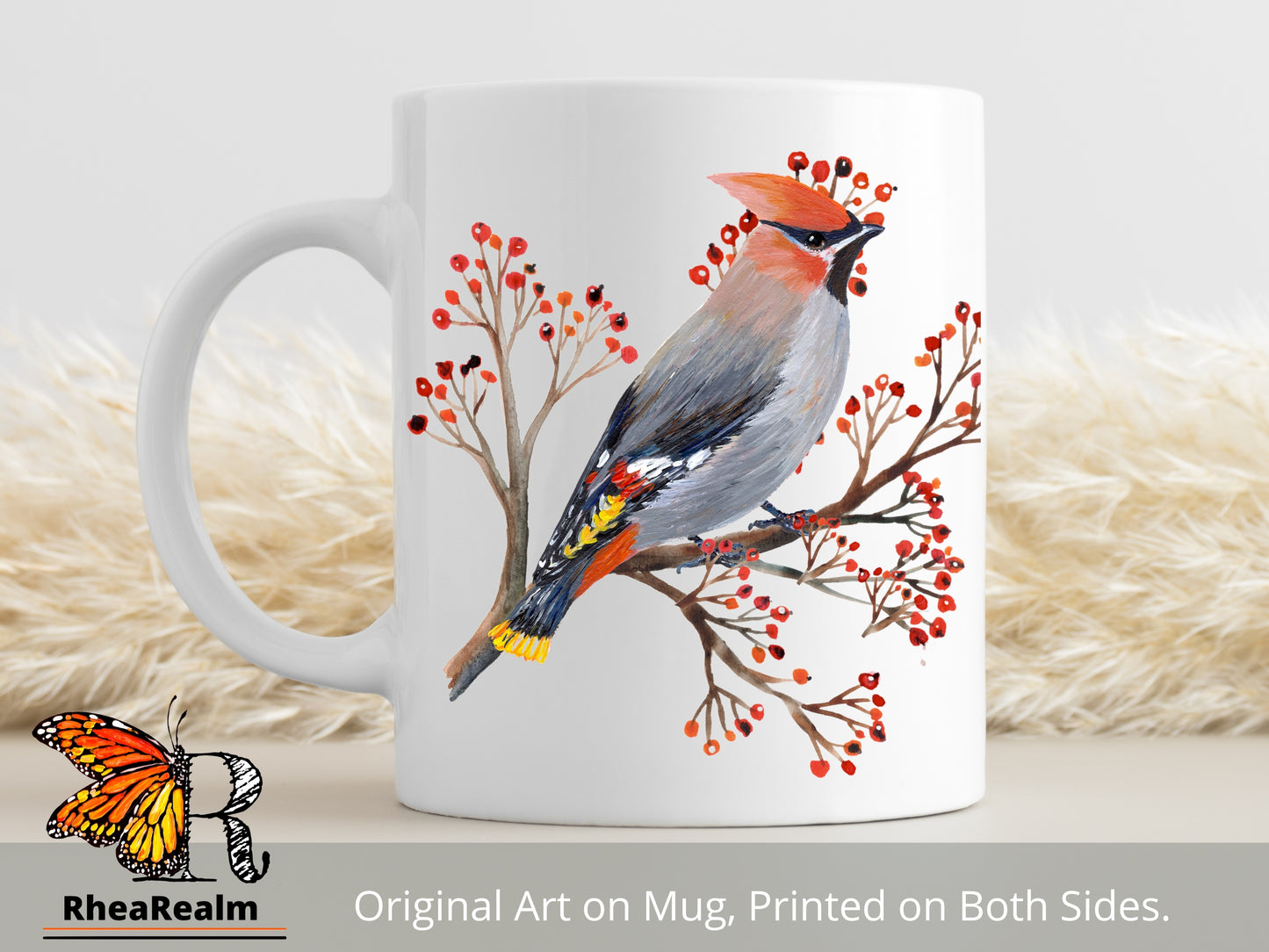 Waxwing Bird Mug