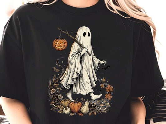 Wandering Lantern Ghost T-Shirt, Vintage Halloween Tee