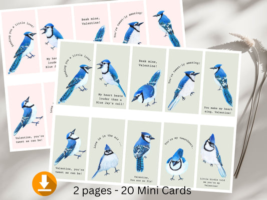 20 Min Blue Jay Valentines Cards