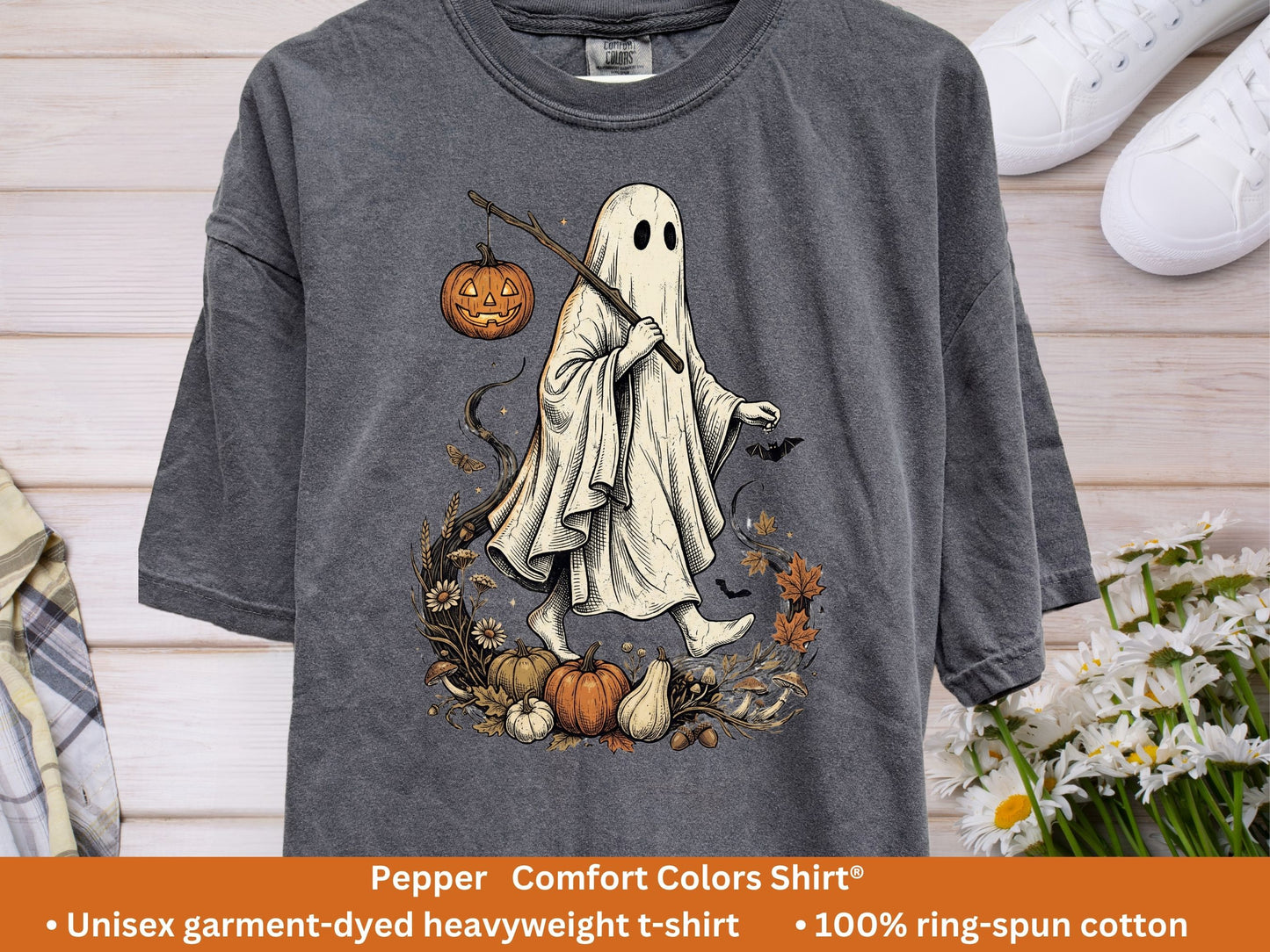 Wandering Lantern Ghost T-Shirt | Vintage Halloween Tee