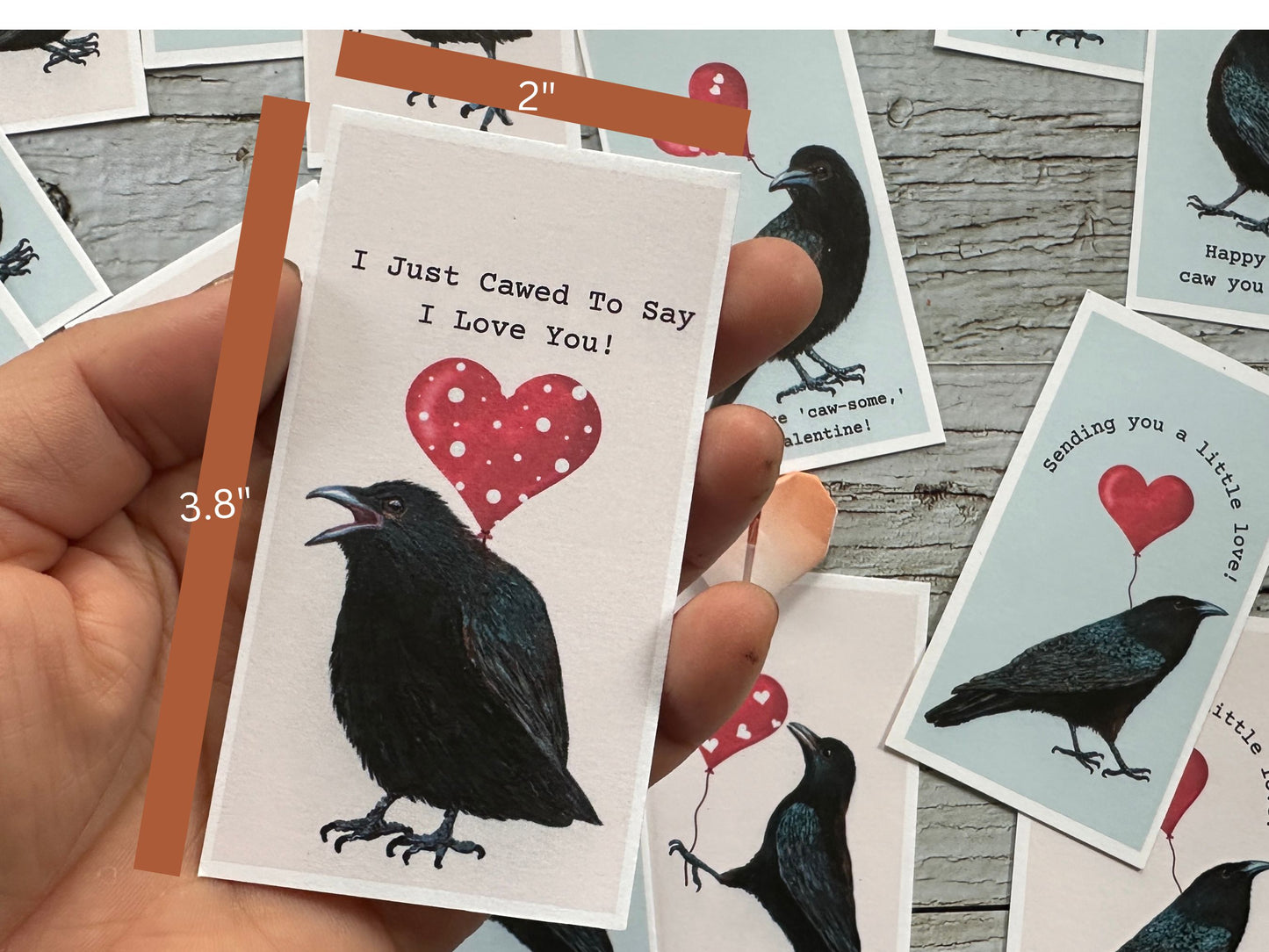 20 Min Crow Valentines Cards