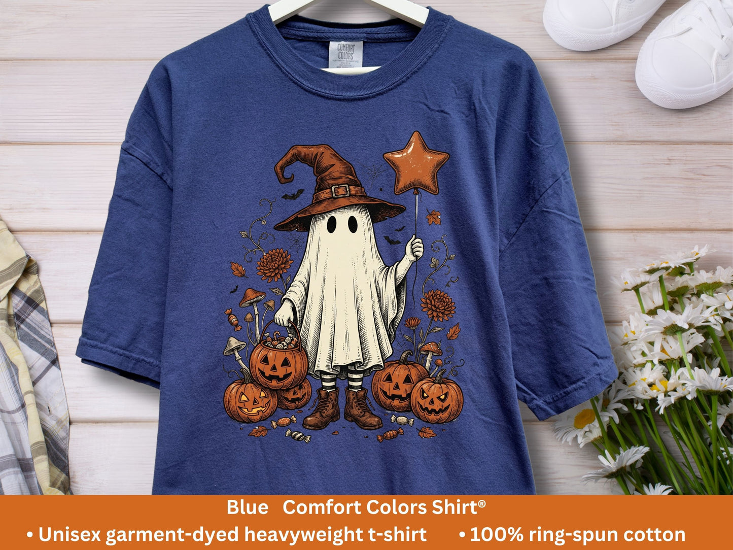 Trick-or-Treat Witch Ghost T-Shirt | Vintage Halloween Tee