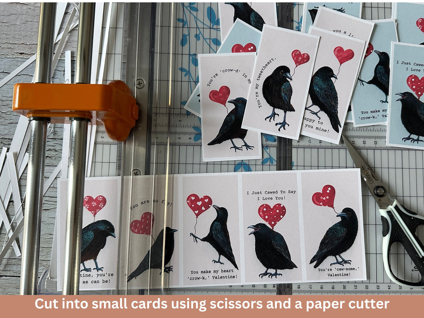 20 Min Crow Valentines Cards