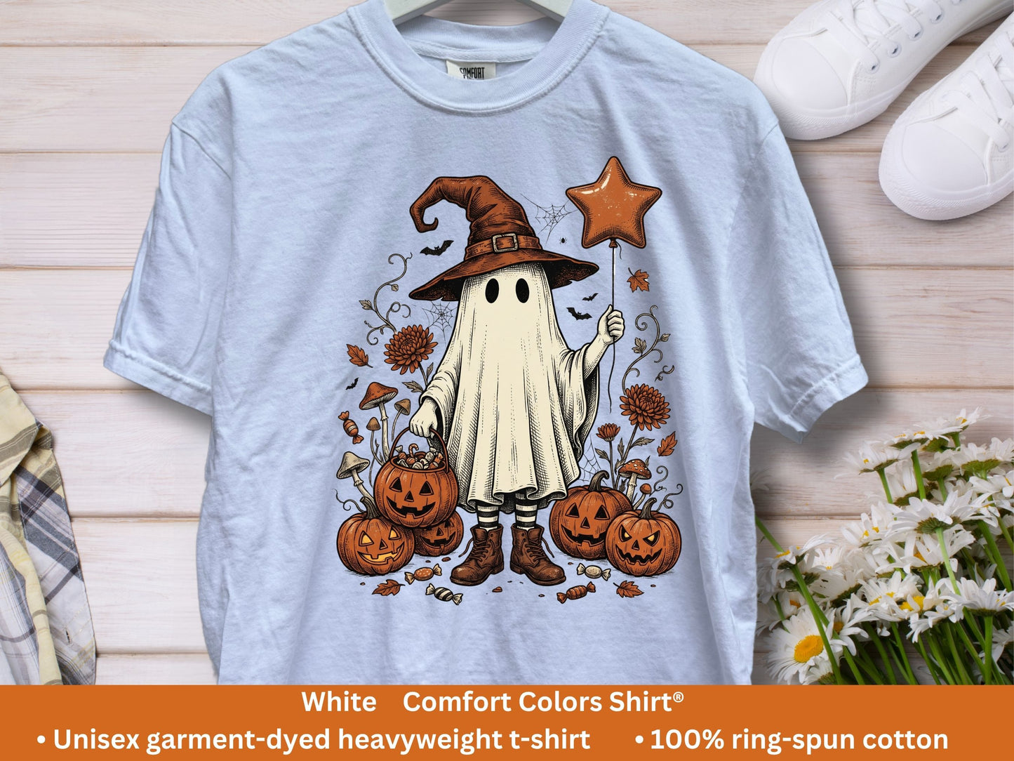 Trick-or-Treat Witch Ghost T-Shirt | Vintage Halloween Tee