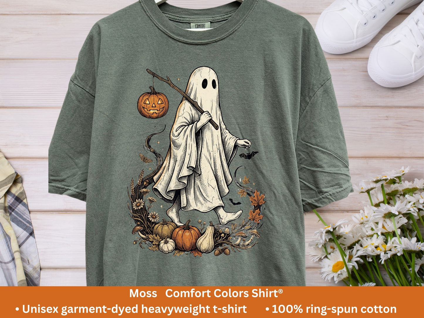 Wandering Lantern Ghost T-Shirt | Vintage Halloween Tee