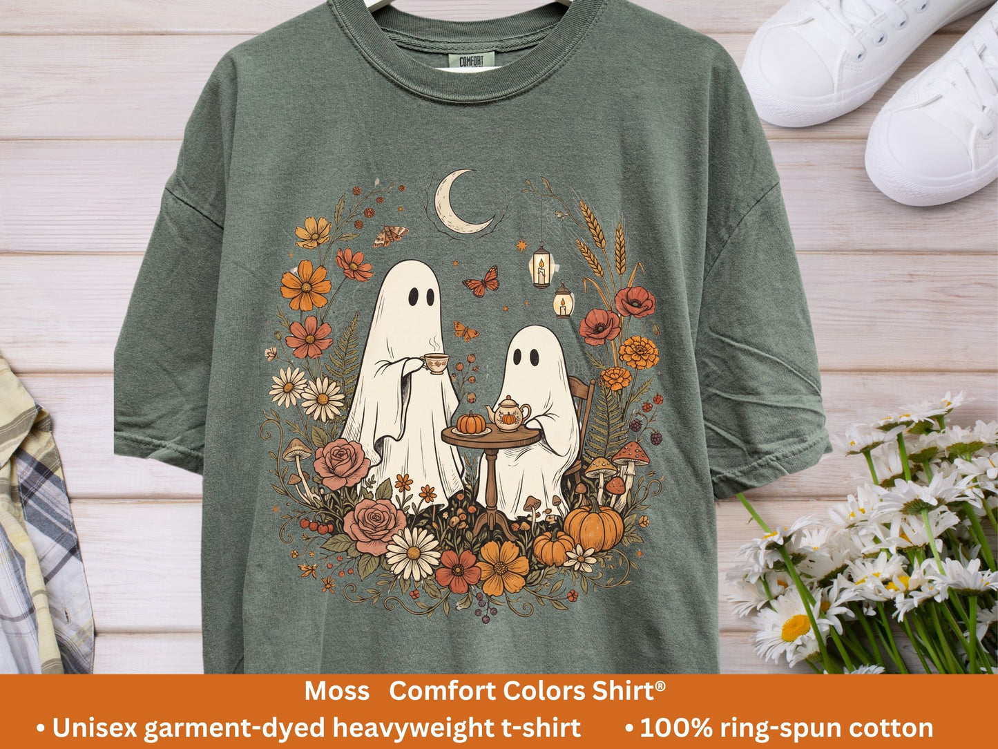 Ghost Tea Party T-Shirt | Cottagecore Halloween Tee