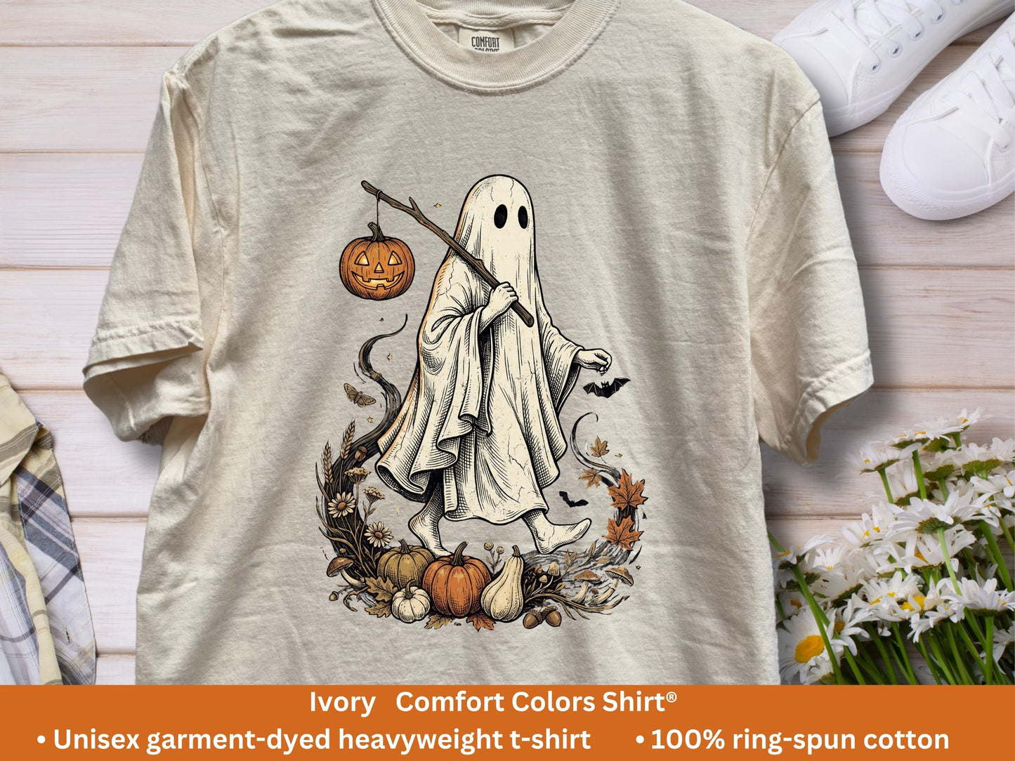 Wandering Lantern Ghost T-Shirt | Vintage Halloween Tee