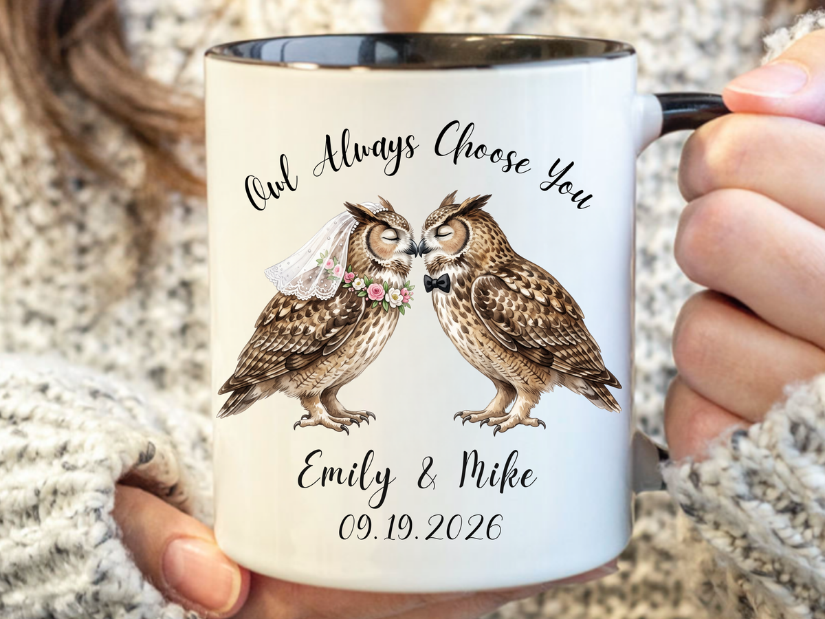 Personalized Owl Couple Wedding Mug