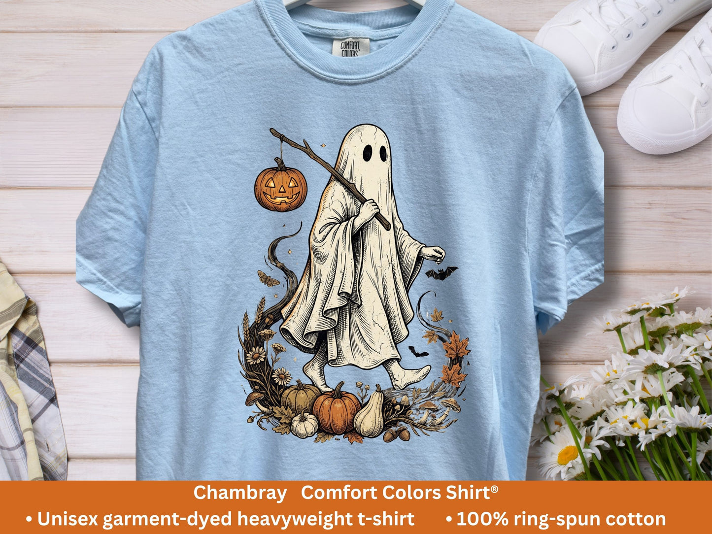 Wandering Lantern Ghost T-Shirt | Vintage Halloween Tee