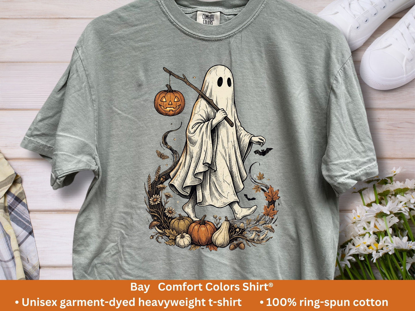 Wandering Lantern Ghost T-Shirt | Vintage Halloween Tee