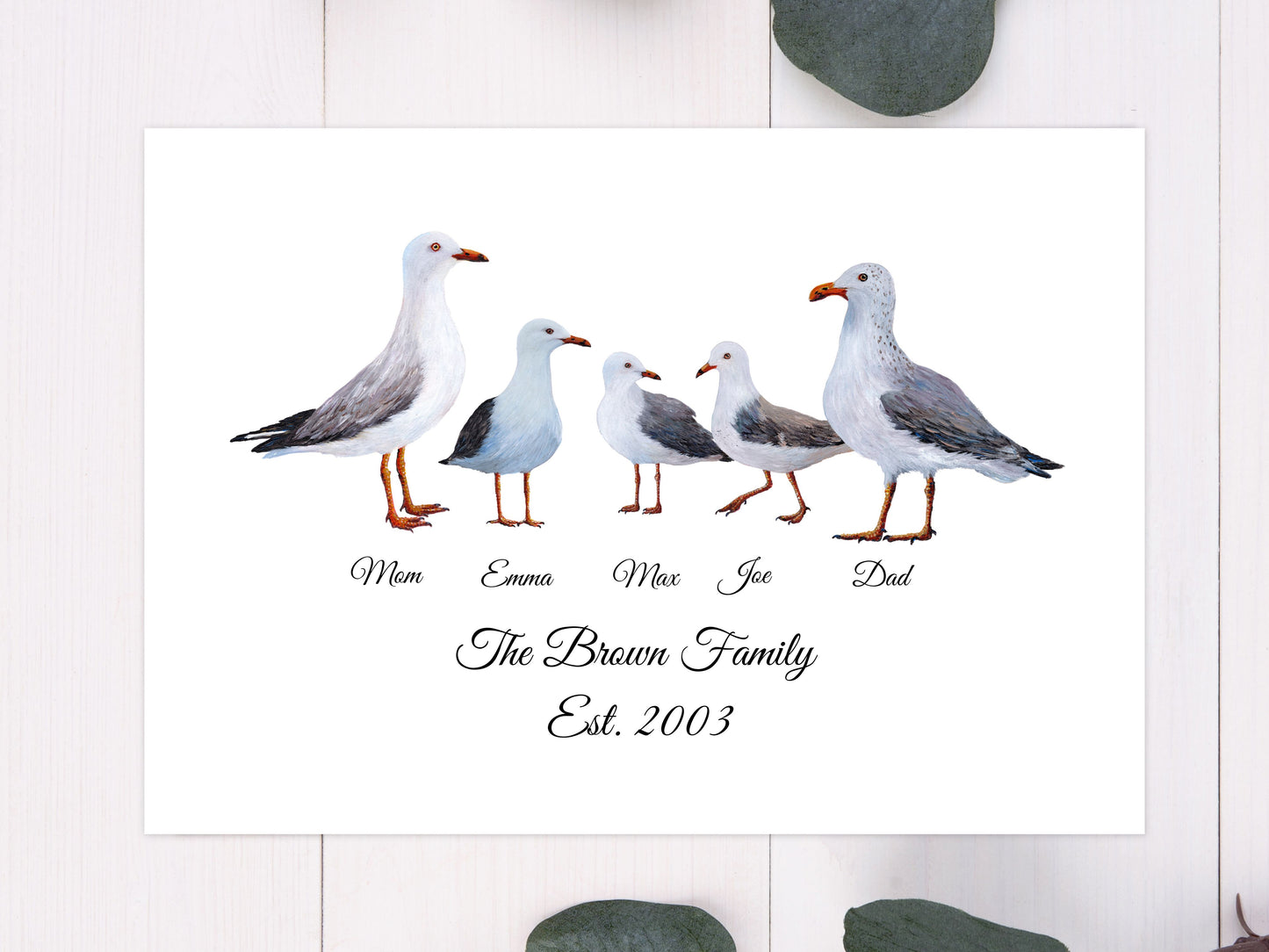 Sea Gull Family Art Print