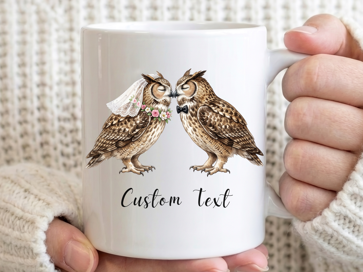 Personalized Owl Couple Wedding Mug