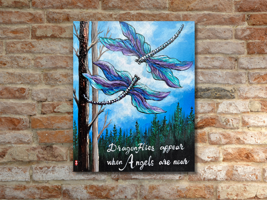 Dragonflies appear when Angels are near Painting