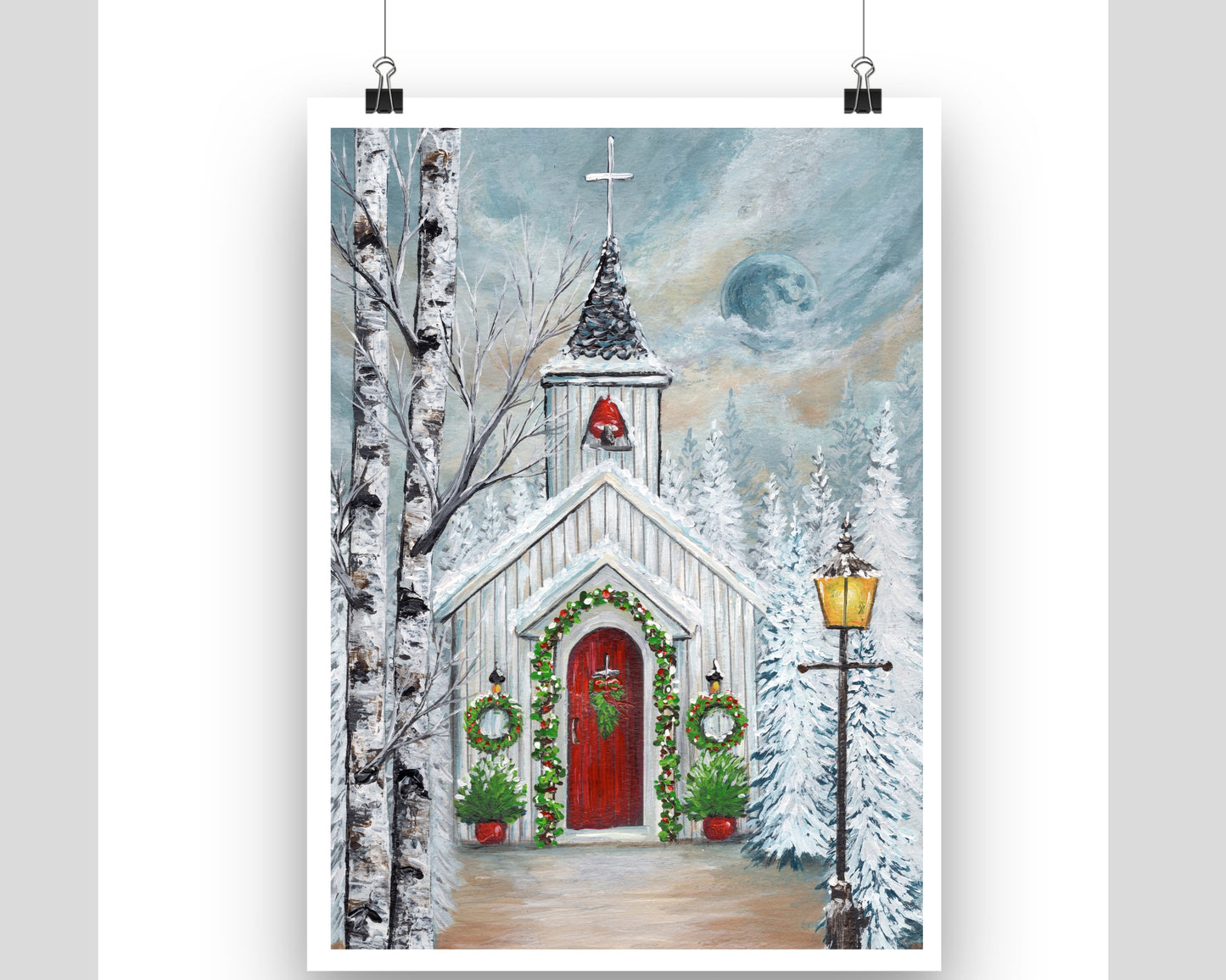 Christmas Country Church Print