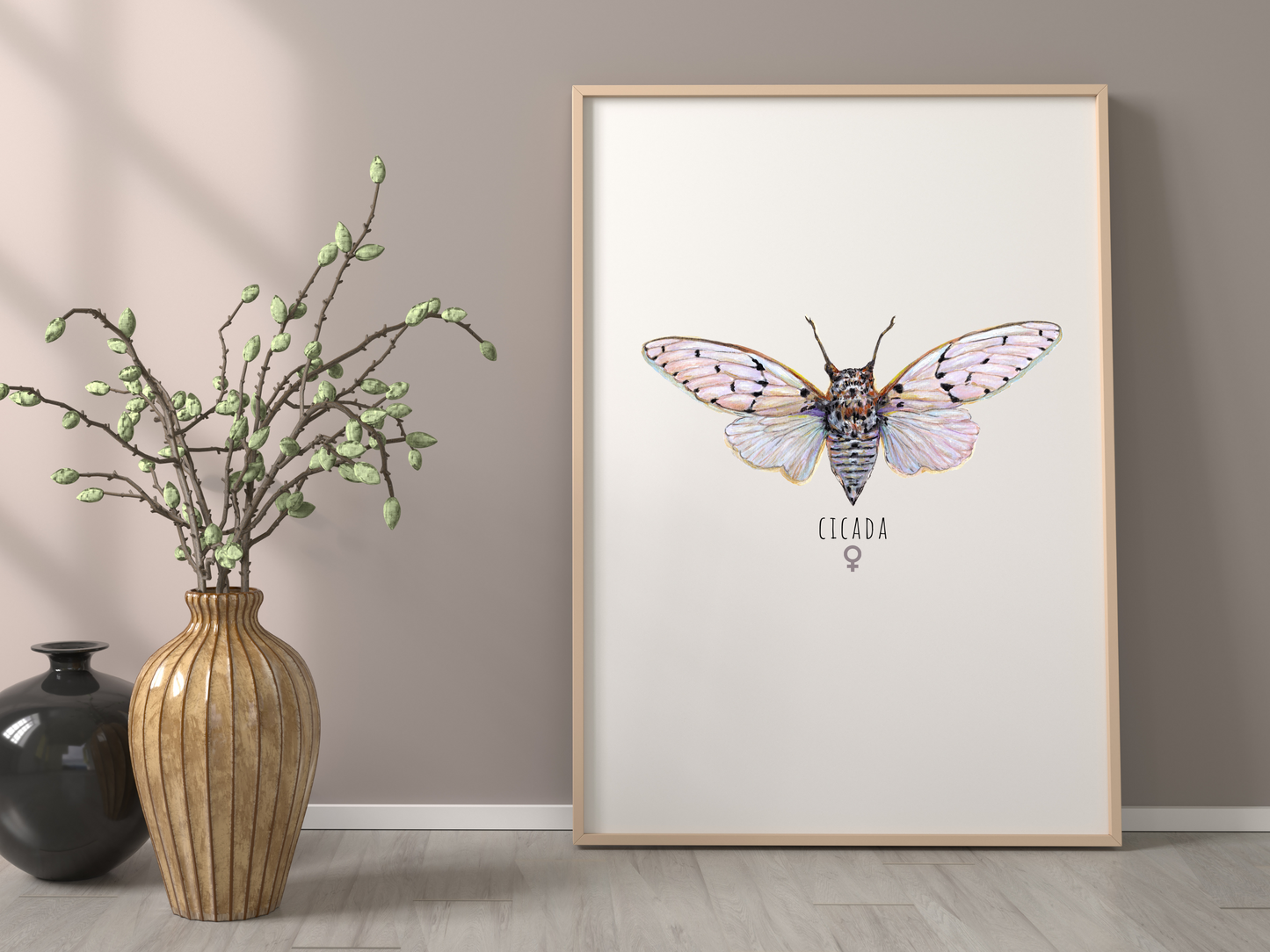 Ghost Cicada Set of 2 Art Print