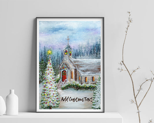 Christmas Country Church Print