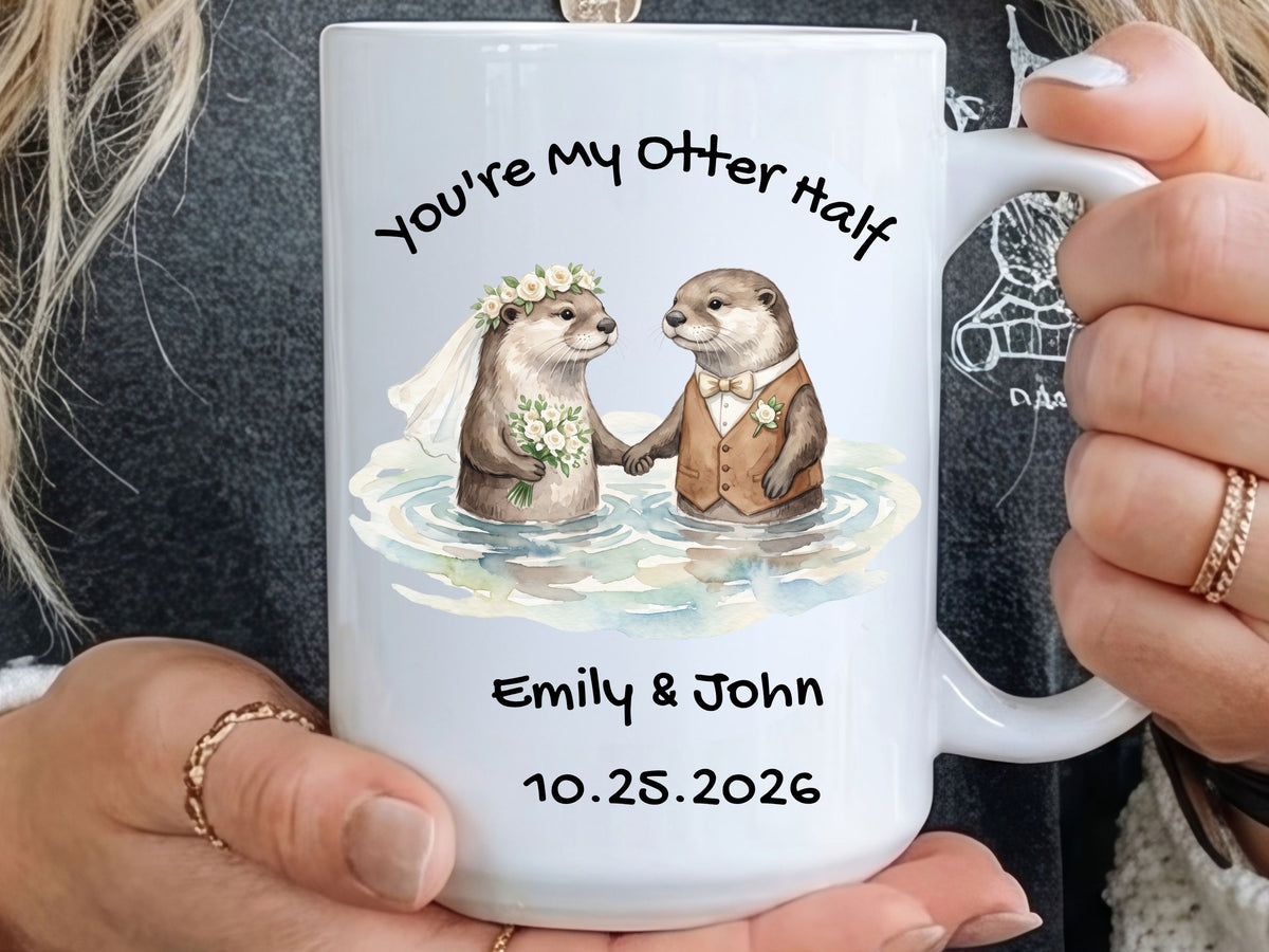 Personalized Otter Couple Wedding Mug