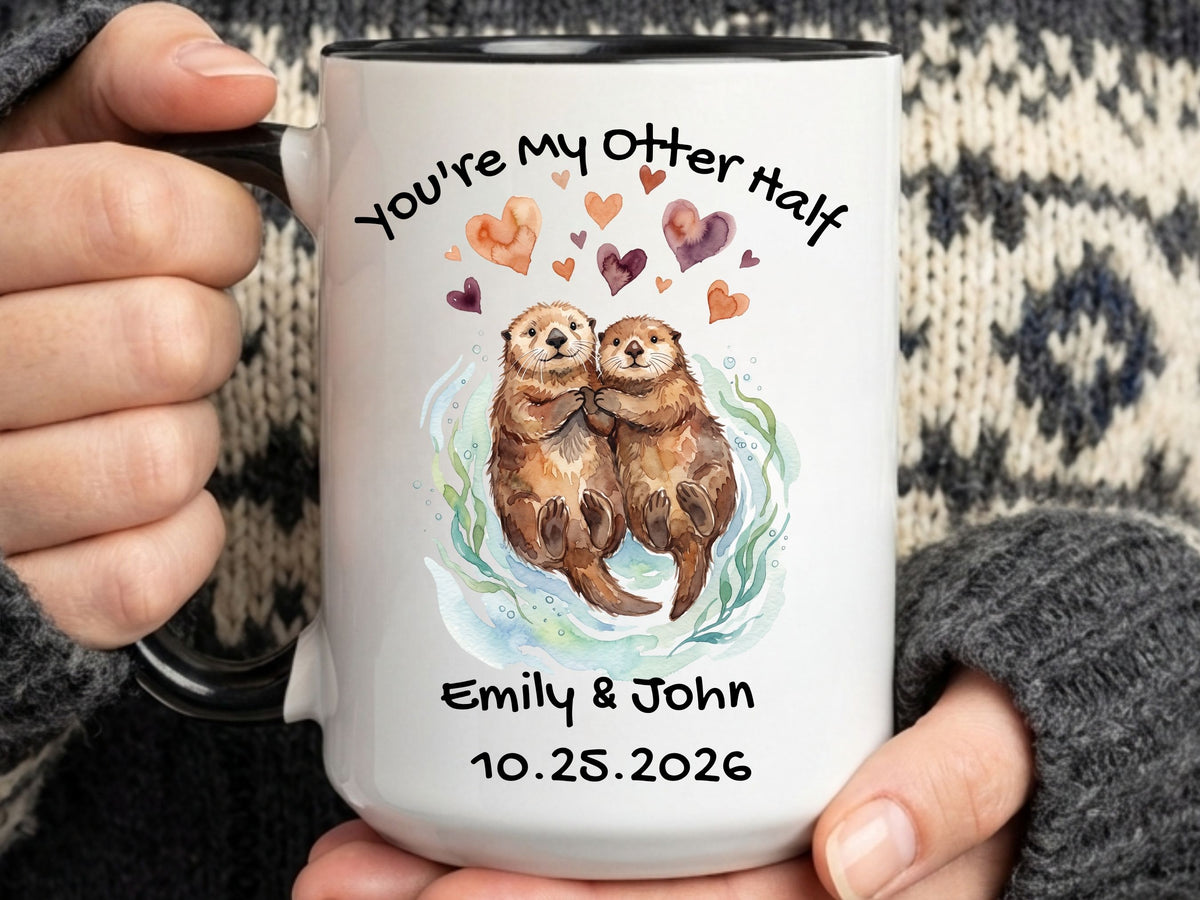 Personalized Otter Couple Mug