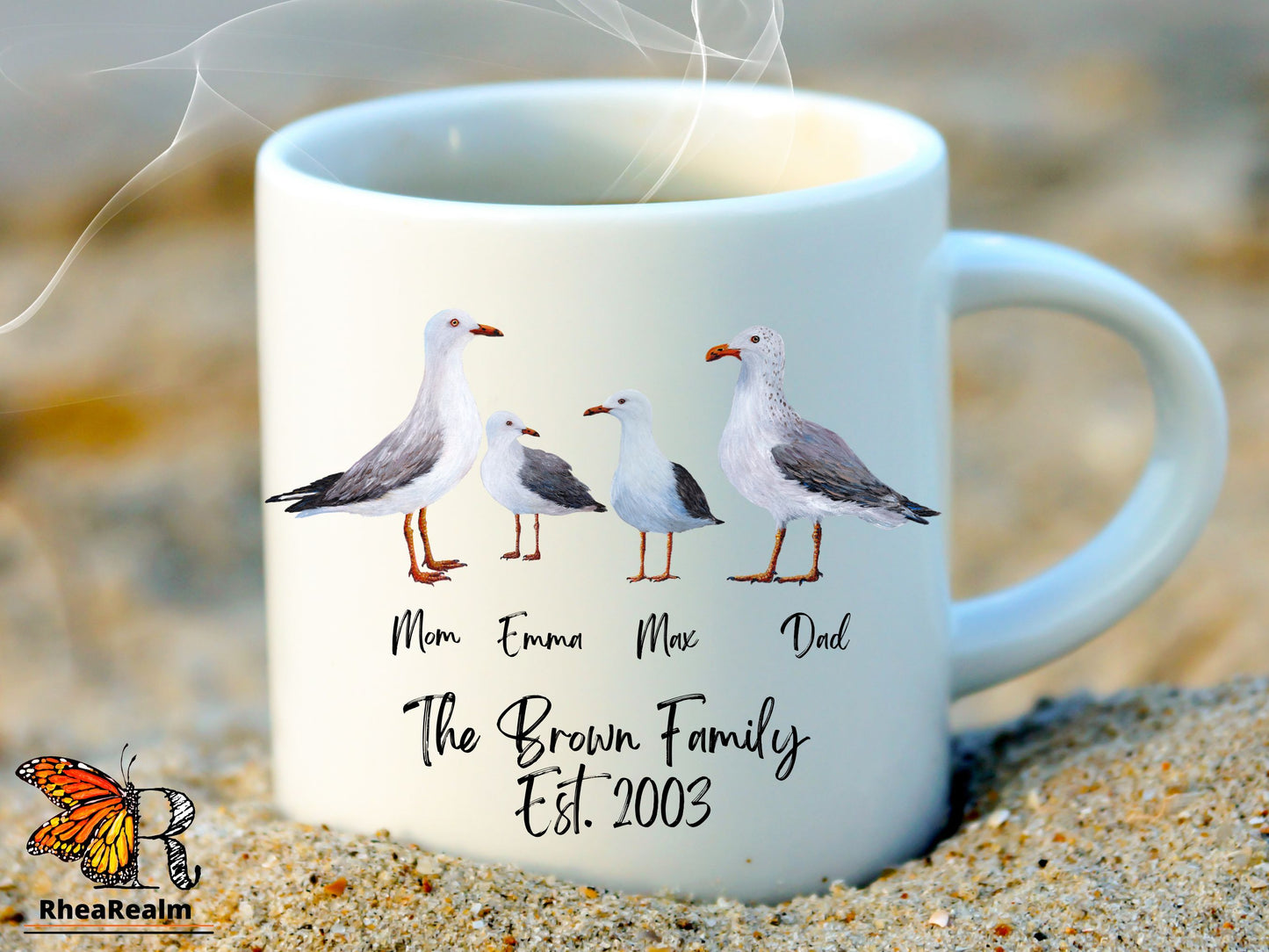 Personalized Sea Gull Family Mug