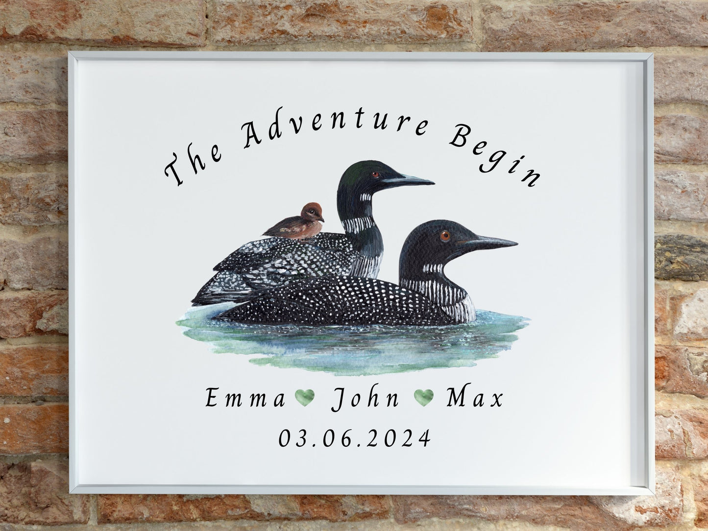 Personalized Loon Family Print