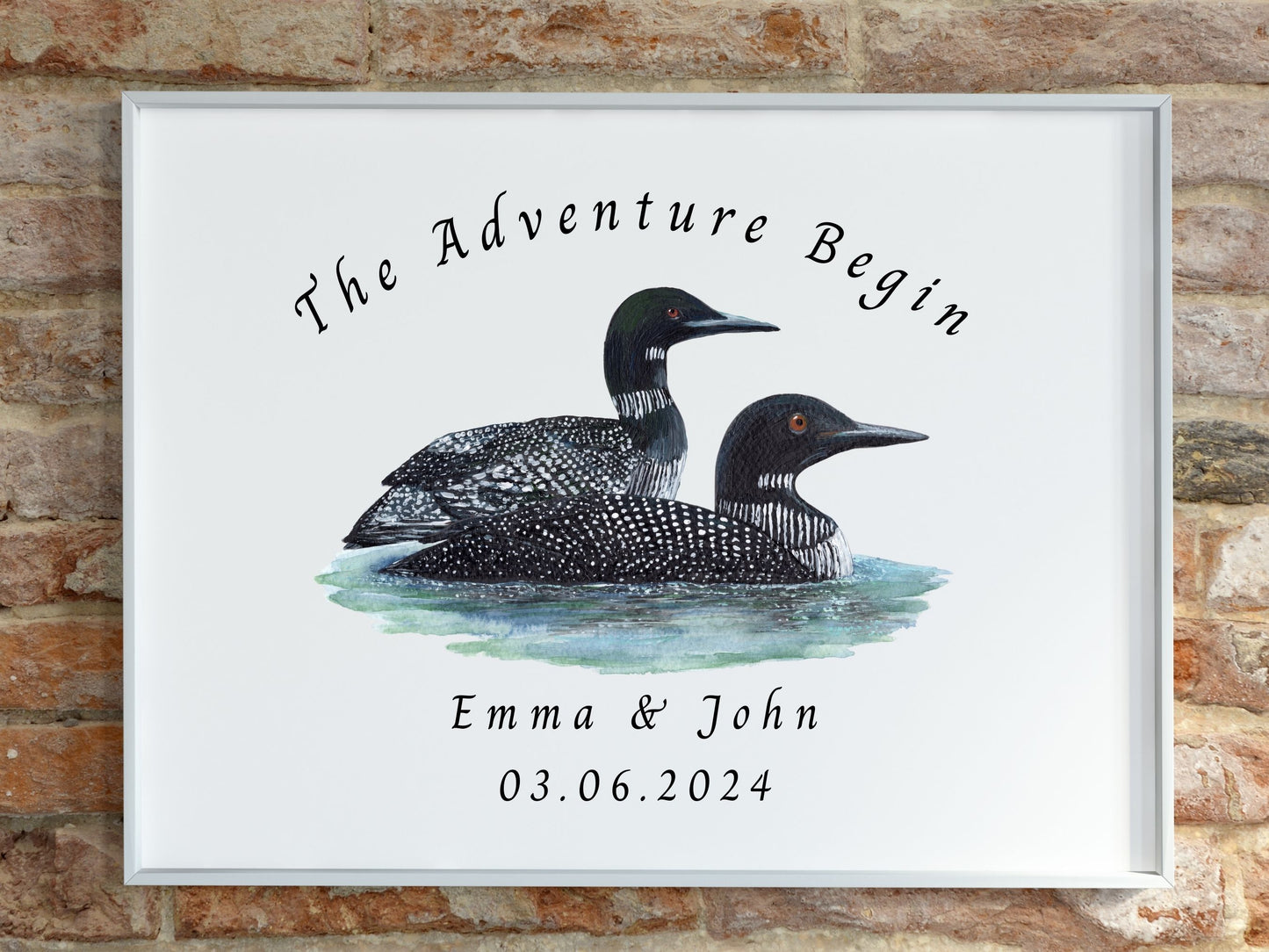 Personalized Loon Couple Print