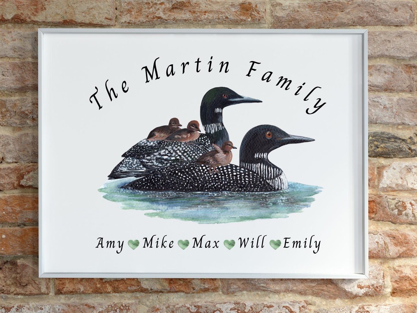 Personalized Loon Family Print