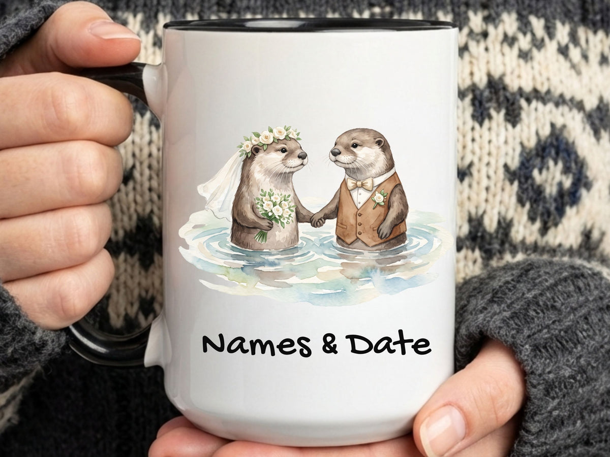 Personalized Otter Couple Wedding Mug
