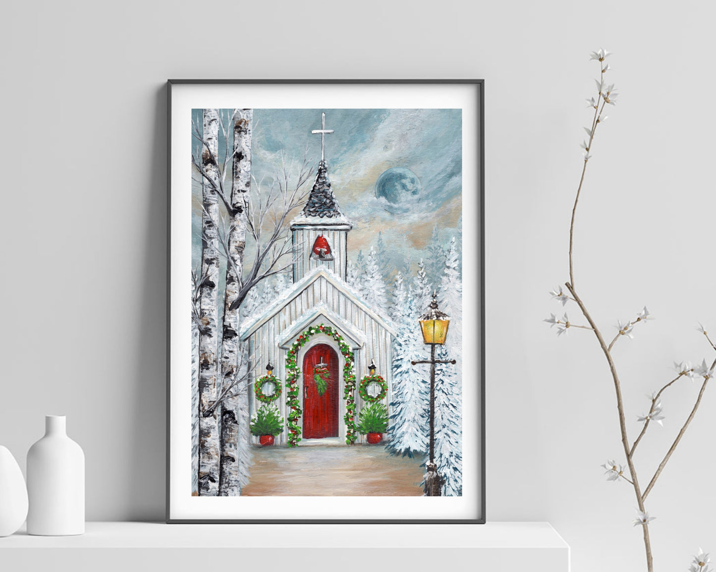 Christmas Country Church Print