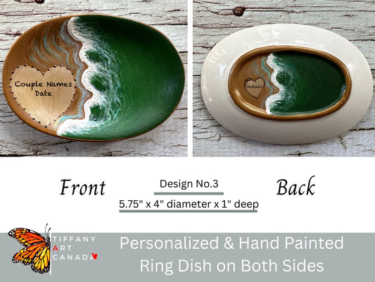 Hand Painted Beach Wedding Ring Dish