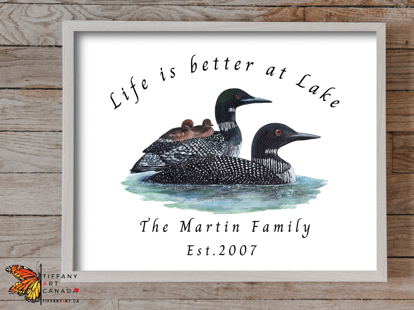 Personalized Loon Family Print