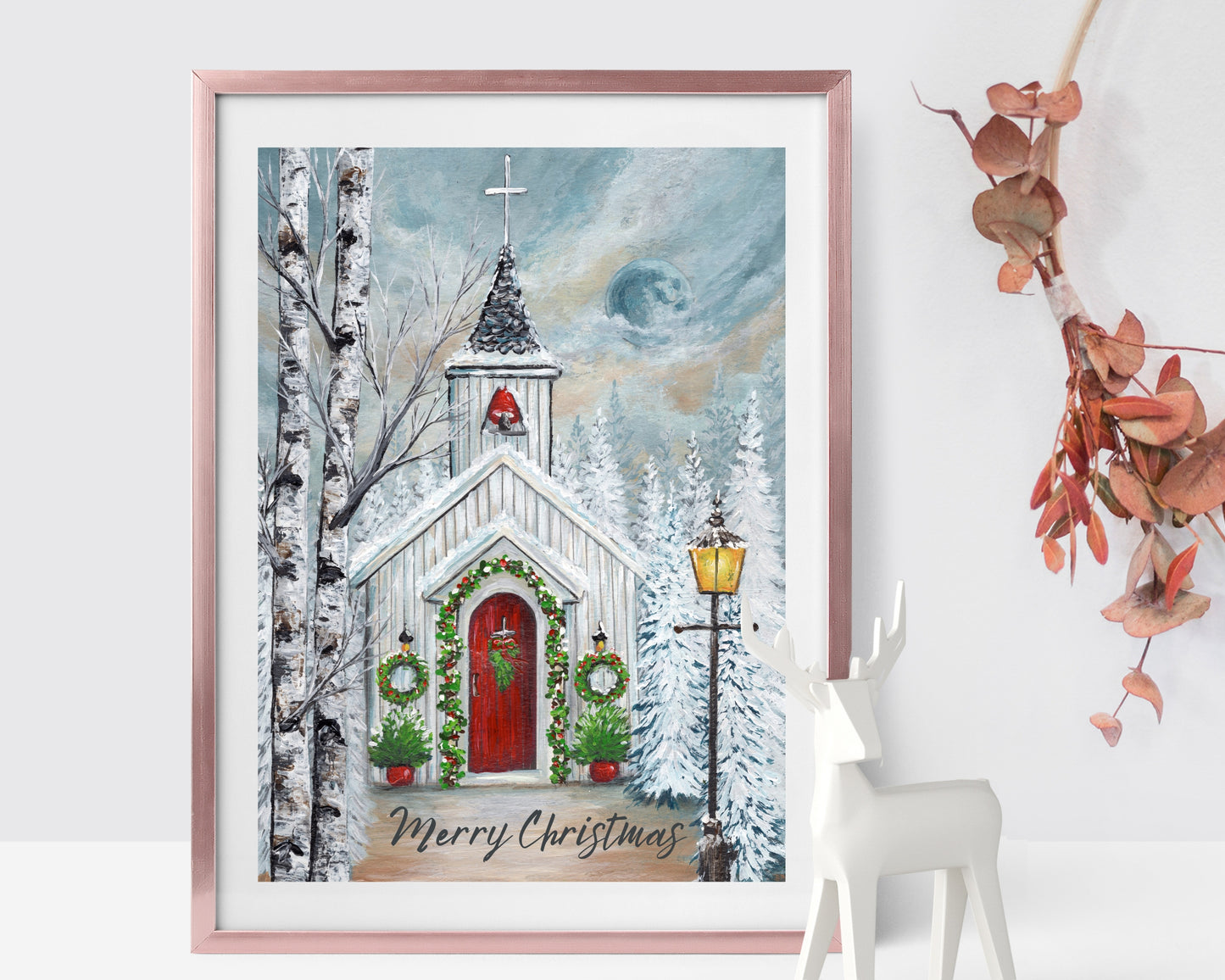 Christmas Country Church Print